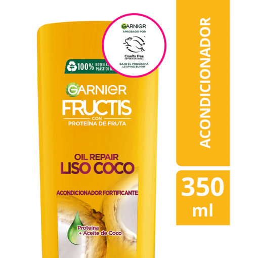 Acondicionador Garnier Fructis Oil Repair Liso Coco X 350 Ml - Imagen 2