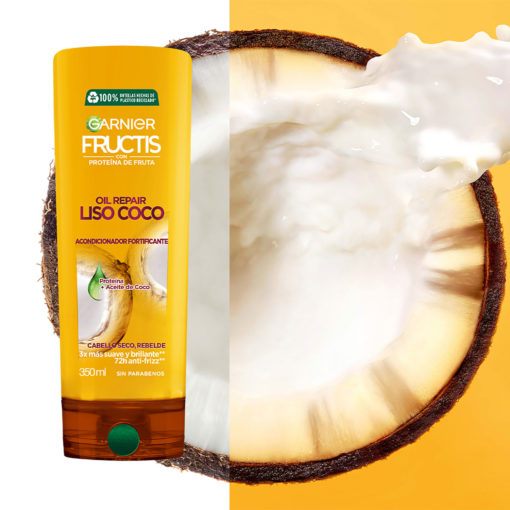 Acondicionador Garnier Fructis Oil Repair Liso Coco X 350 Ml - Imagen 3