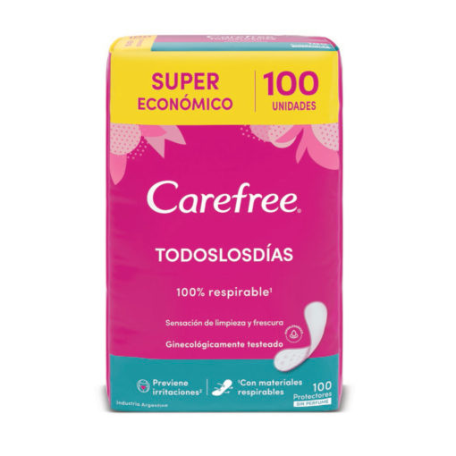 Protectores Diarios Carefree Todos los días  X 100 U