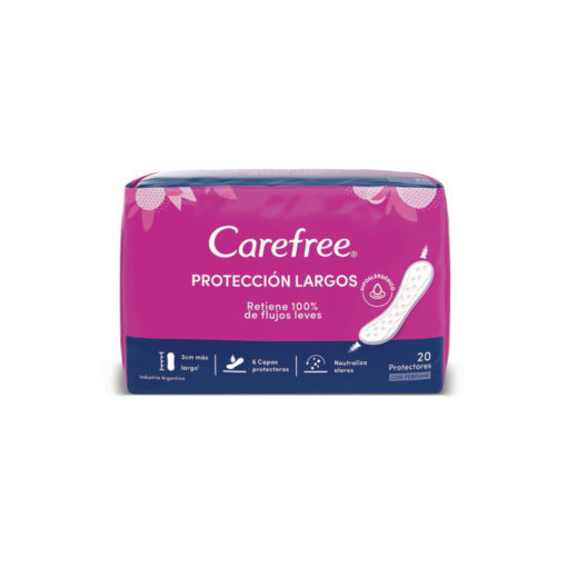 Protectores Diarios Carefree Protección Largos  X 20 U