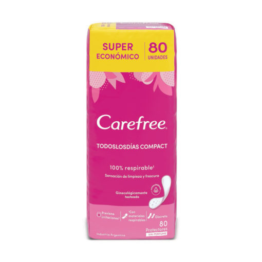 Protectores Diarios Carefree Todos los días Compact  X 80 U