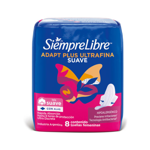 Toallas Femeninas Siempre Libre ADAPT PLUS UF C/A  X 8 U