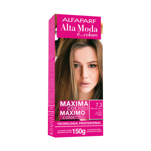 Kit de Tintura Alta Moda Máximo Color 7.3 Rubio Medio Dorado X 150 Gr