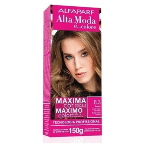 Kit de Tintura Alta Moda Máximo Color 8.3 Rubio Claro Dorado X 150 Gr