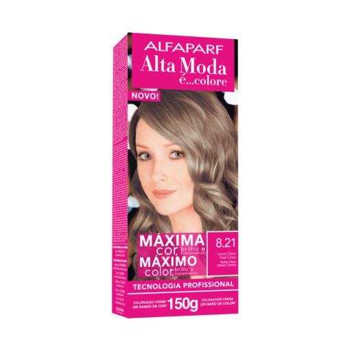Kit de Tintura Alta Moda Máximo Color 8.21 Rubio Claro Irisado Ceniza X 150 Gr
