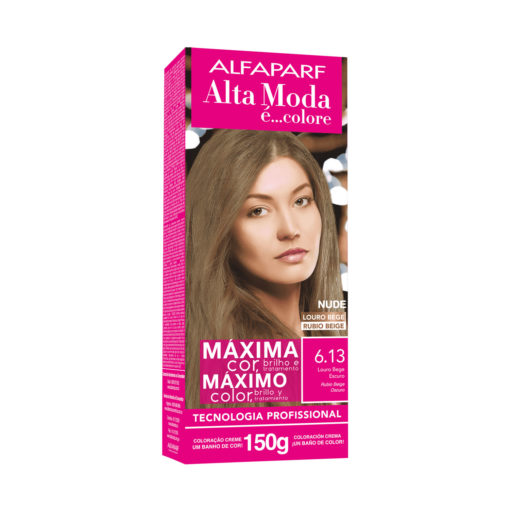 Kit de Tintura Alta Moda Máximo Color 6.13 Rubio Beige Oscuro X 150 Gr