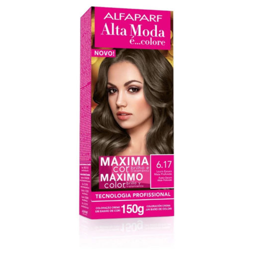 Kit de Tintura Alta Moda Máximo Color 6.17 Rubio Oscuro Mate Profundo X 150 Gr