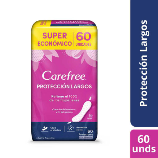 Protectores Diarios Carefree Protección Largos  X 60 U - Imagen 2