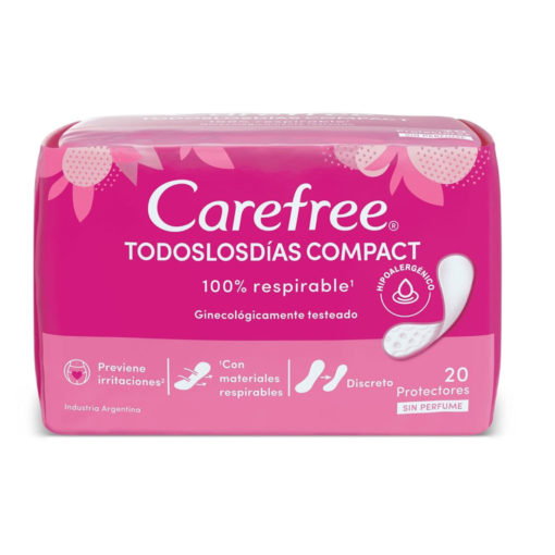 Protectores Diarios Carefree Protección Compact  X 20 U