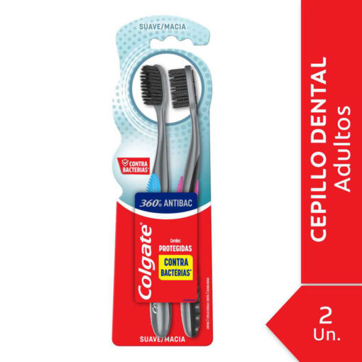 Cepillo de Dientes Colgate 360 Antibacterial Suave X 2 U - Imagen 4