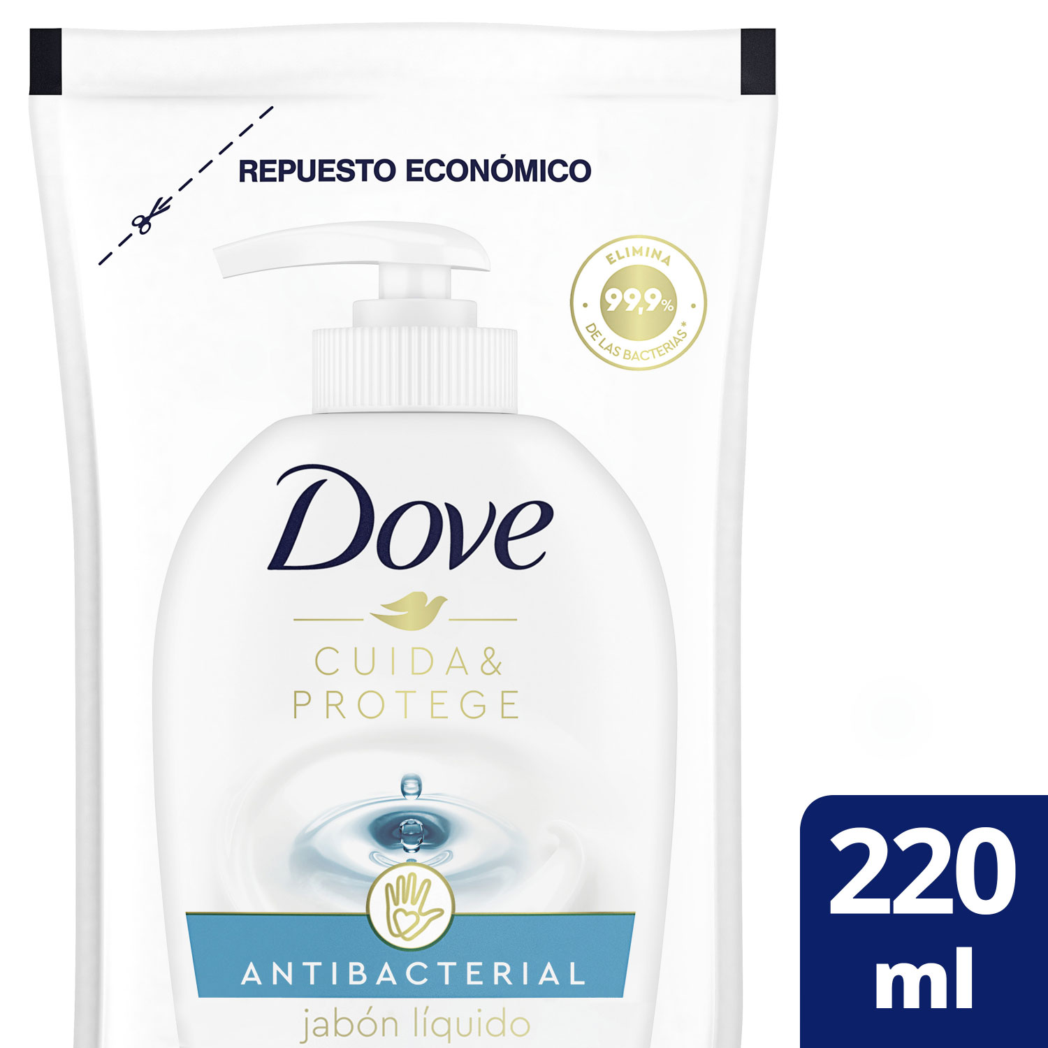 Jabón líquido para manos Antibacterial 300 ml con válvula