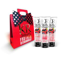 Pack Trío Espuma de Baño + Crema Corporal + Crema para Manos Karina Rabolini Fruits & Vitamins Nutritiva y Relajante X 1 U
