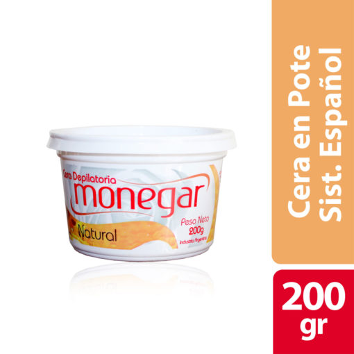 Cera Depilatoria en Pote Monegar Vegetal Natural X 200 Gr - Imagen 2