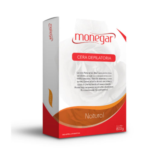 Cera Depilatoria en Bandeja Monegar  Natural X 800 Gr