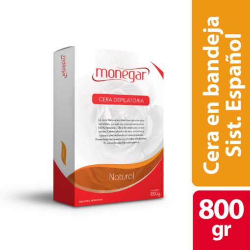 Cera Depilatoria en Bandeja Monegar  Natural X 800 Gr - Imagen 2