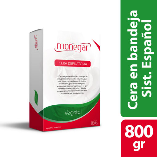 Cera Depilatoria en Bandeja Monegar  Vegetal X 800 Gr - Imagen 2