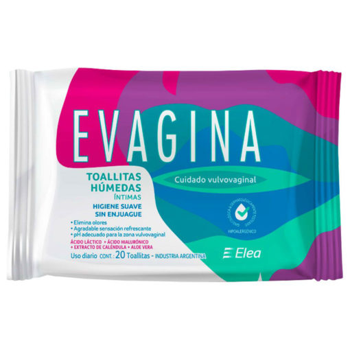 Toallitas Húmedas Intimas Evagina Cuidado Vulvovaginal  X 20 U