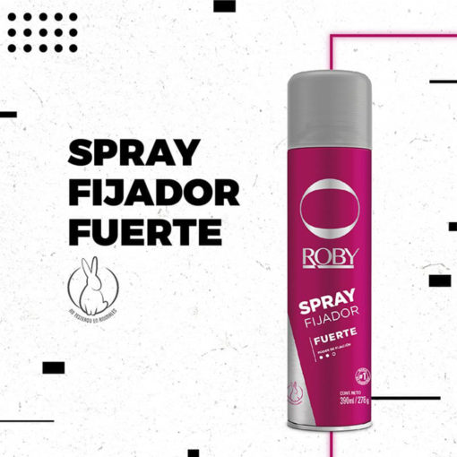 Fijador para el Cabello Roby Spray Fuerte X 390 Ml - Imagen 3