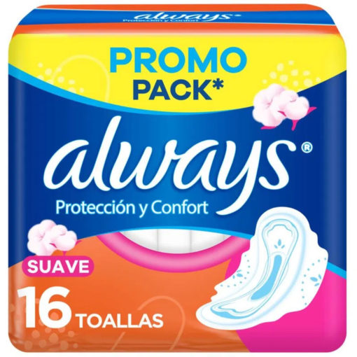 Toallitas Femeninas Always Protección y Comfort Suave X 16 U