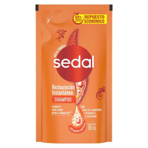 Recarga Económica Shampoo Sedal  Restauración Instantánea X 300 Ml