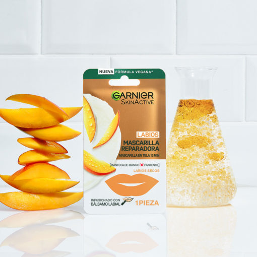 Mascarilla para labios reparadora Garnier Skin Active Mango X 1 U - Imagen 5