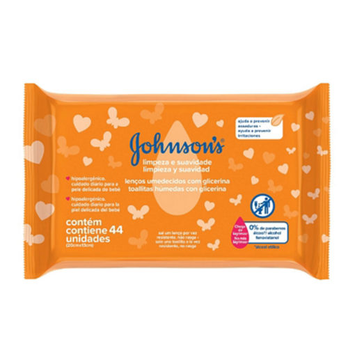 Toallitas Húmedas Johnson Baby Limpieza y Suavidad X 44 U