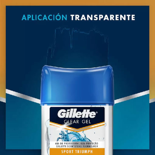 Antitranspirante Gel Gillette Clear Gel Sport Trium X 82 Gr - Imagen 4