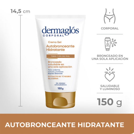 Crema Gel Autobronceante Dermaglós   X 150 Gr - Imagen 4