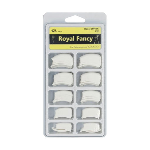 Uñas Postizas Tips Royal Fancy Medianas Blanco X 1 U