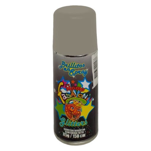 Spray Glitter para Pelo Rey Momo  Plata X 180 Gr