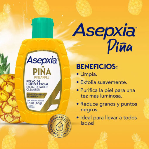 Polvo de Limpieza Facial Asepxia  Piña X 42 Gr - Imagen 3