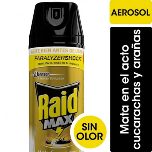 Insecticida Cucarachas y Arañas Raid Max Sin Olor X 360 Ml - Imagen 2