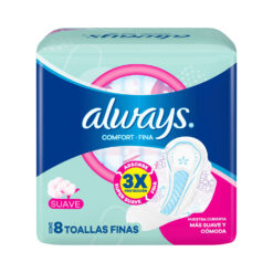 Toallitas Femeninas Always Comfort Fina Suave X 8 U