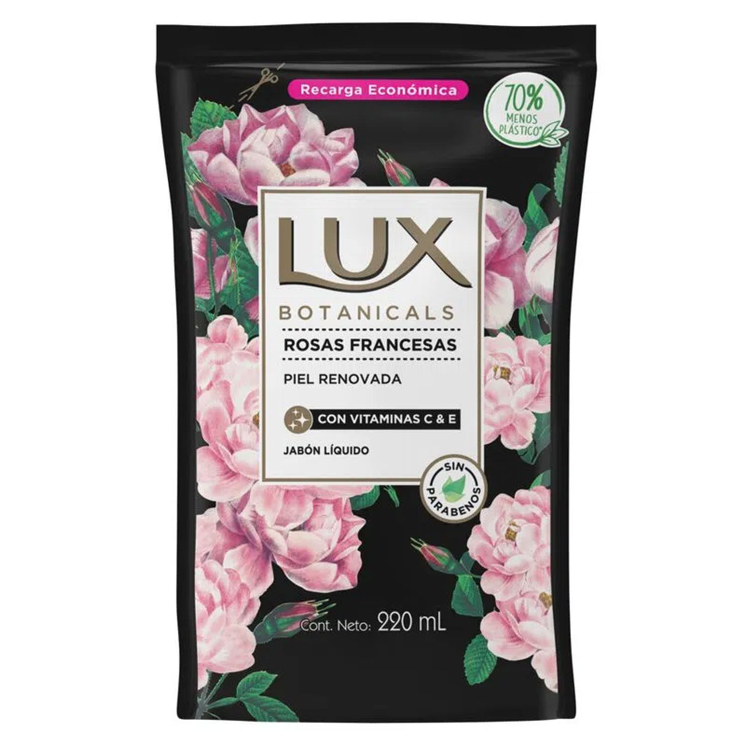 Repuesto Jabón Líquído Lux Botanicals Rosas Francesas X 220 Ml