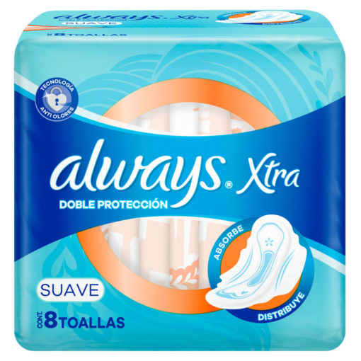 Toallas Femeninas Always Xtra Protección Suave X 8 U