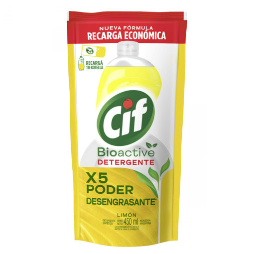 Repuesto Detergente Cif Bioactive Limón X 450 Ml