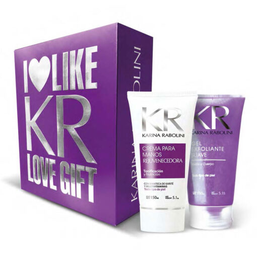 Set Crema Manos + Gel Exfoliante Karina Rabolini Love Duo Violet X 1 U