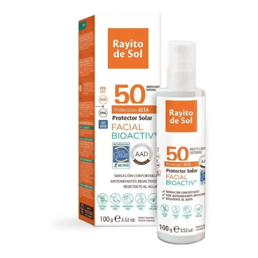 Protector Solar Facial Rayito de Sol BioActiv FPS50 X 100 Ml