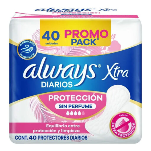Protectores Diarios Always Loción Sin Perfume X 40 U