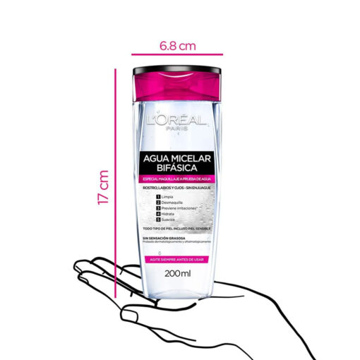 Agua Micelar L'Oreal Bifásica  X 200 Ml - Imagen 2