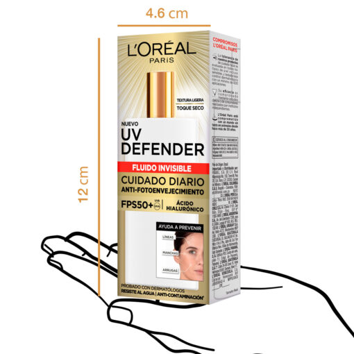 Protector Solar Facial L'Oreal París UV Defender FPS 50+ X 40 Gr - Imagen 4