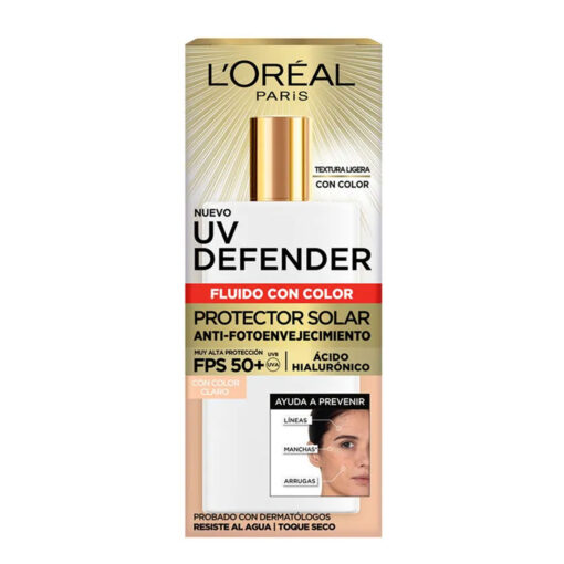 Protector Solar Facial L'Oreal París UV Defender Tono Claro FPS 50+ X 40 Gr - Imagen 2