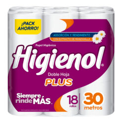 Papel Higiénico Higienol Plus Doble Hoja 30 Metros X 18 U