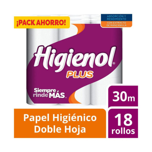 Papel Higiénico Higienol Plus Doble Hoja 30 Metros X 18 U - Imagen 2