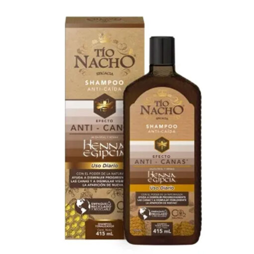 Shampoo Tonalizador Tio Nacho  Henna Egipcia Anti Canas X 415 Ml