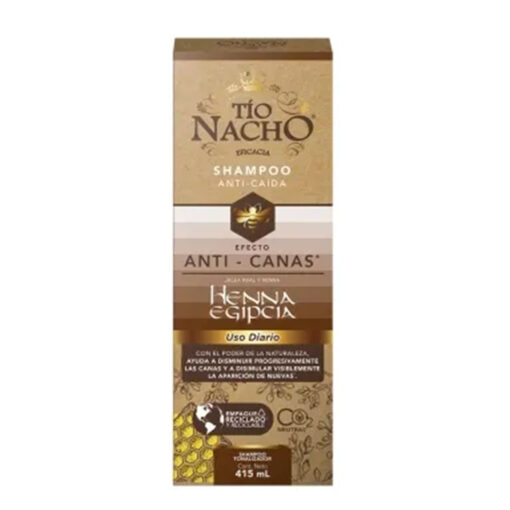 Shampoo Tonalizador Tio Nacho  Henna Egipcia Anti Canas X 415 Ml - Imagen 3