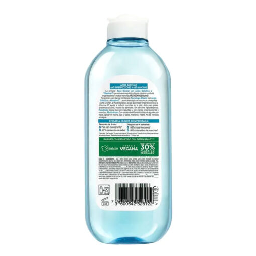 Agua Micelar Garnier Skin Active Acido Salicílico X 400 Ml - Imagen 2