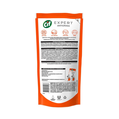 Limpiador Liquido Antigrasa Repuesto Cif Expert  X 450 Ml - Imagen 2