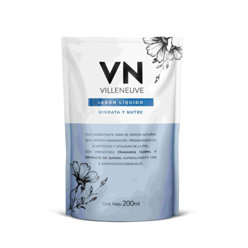 Jabon Liquido Repuesto Villeneuve  Hidrata y Nutre X 200 Ml