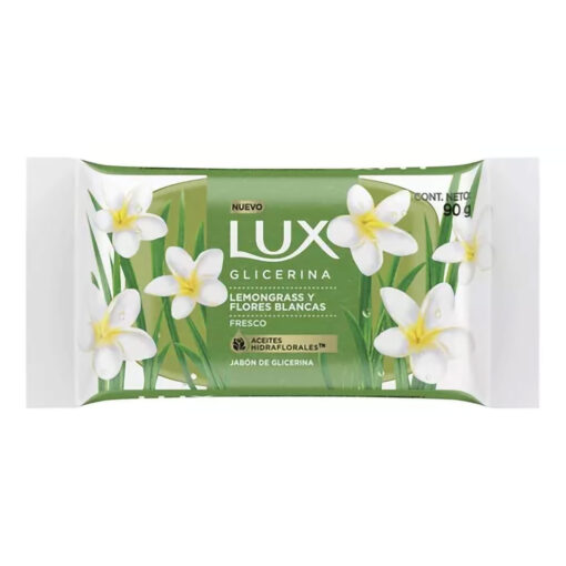 Jabón Glicerina en Barra Lux  Lemongrass y Flores blancas X 1 U